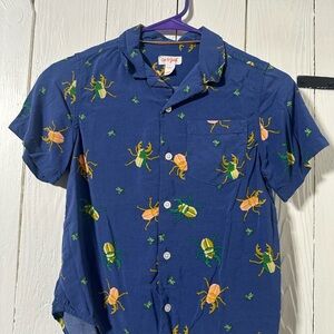 Cat & Jack Kids Blue Bug Print Button Down Shirt